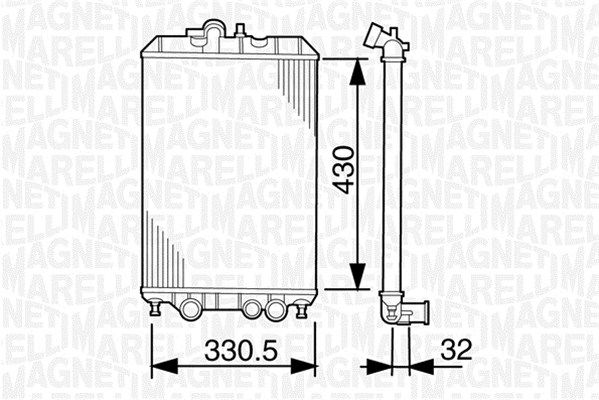 MAGNETI MARELLI radiatorius, variklio aušinimas 350213156000